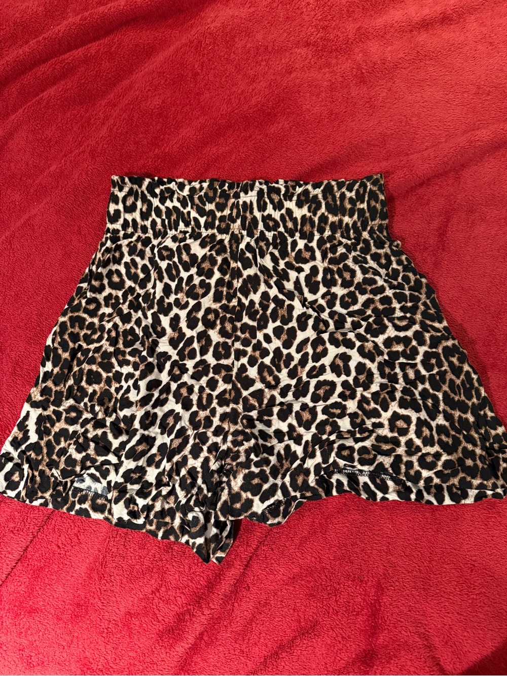 H&M Leopard Print High-Waist Shorts - Brown, Black, Cream